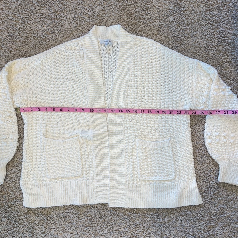 Madewell Bobble Cardigan Sweater Bright Ivory Size Medium - Picture 10 of 11